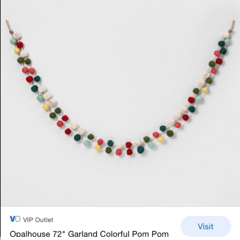Opal House Pom Pom Garland 72” long. Sold out online and in stores.
